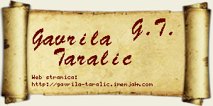 Gavrila Taralić vizit kartica
